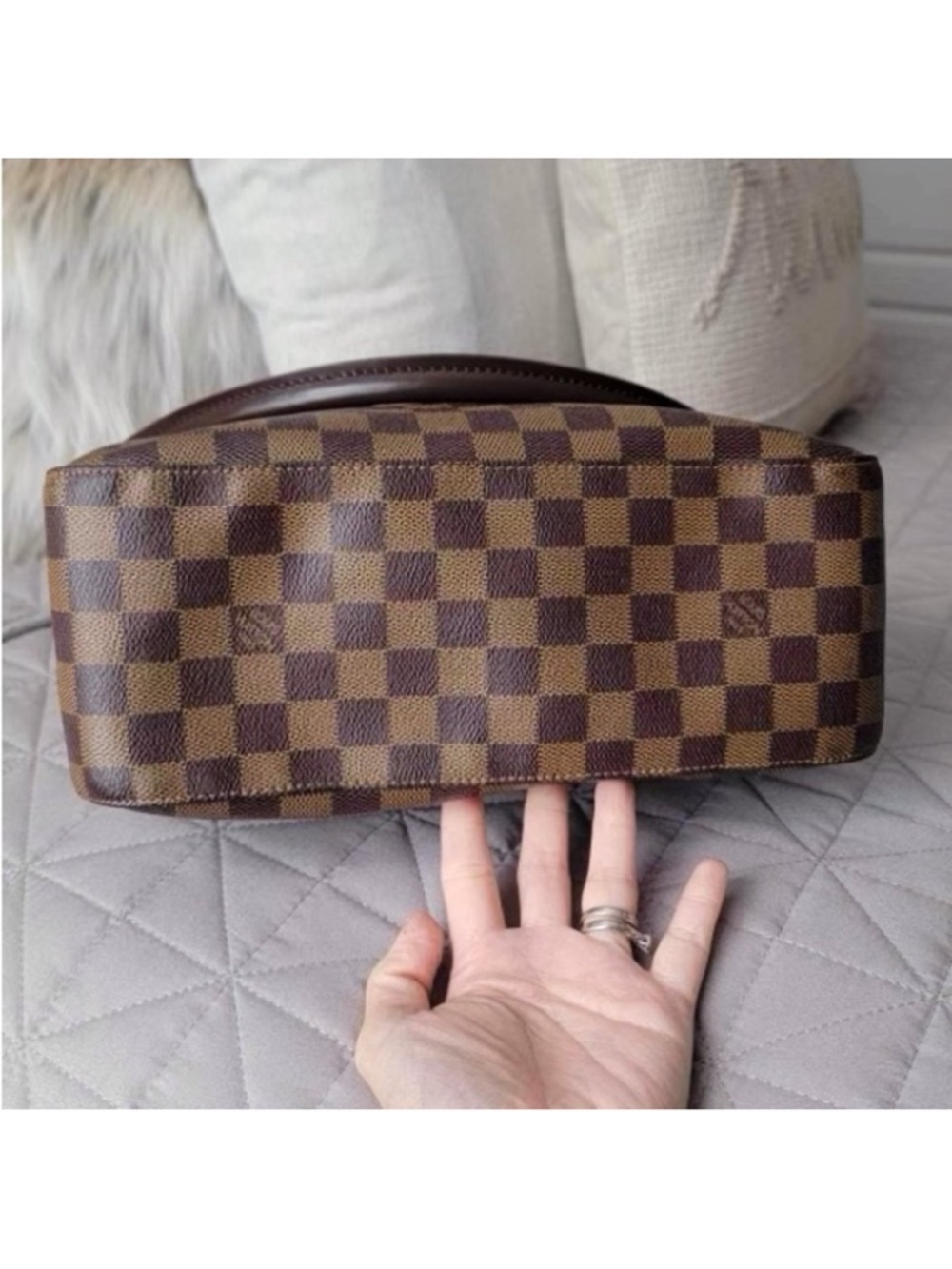 💎✨ BEAUTIFUL ✨💎 RARE LOOPING GM DAMIER EBENE LOUIS VUITTON - Picture 6 of 9
